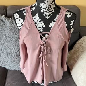 CHARLOTTE RUSSE Pink Shoulder-less Blouse Size M